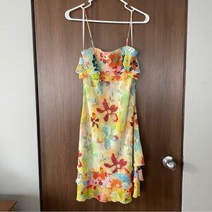 Thalia Sodi Multicolor Floral Dress with Flowing Ruffles, Layers